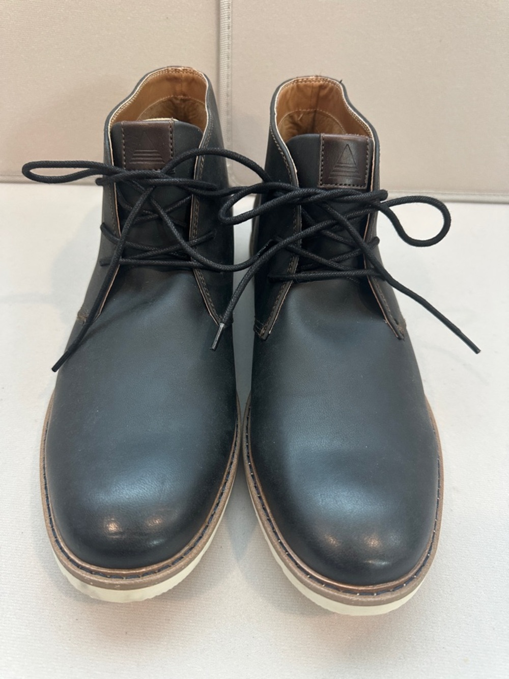 Men's ALDO Chukka Black Leather Leather Dress Boots - Classic Lace-Up Size 10.5